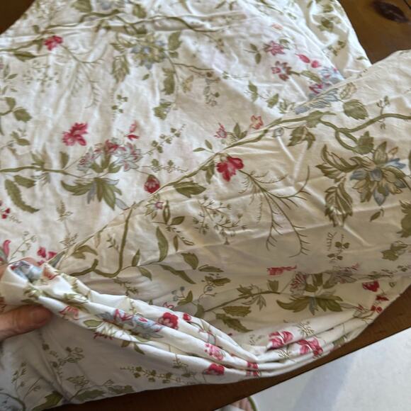 Pottery Barn Red Blue Jacobean Floral Vine Botanica Duvet Cover King Cotton - Picture 3 of 7